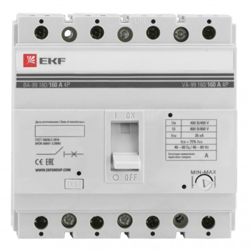 Автоматический выключатель ВА-99 160/160А 4P 35кА EKF | код. mccb99-160-160-4P | EKF 